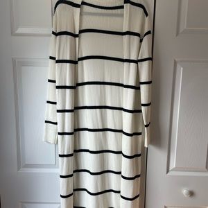 Black and white striped cardigan!